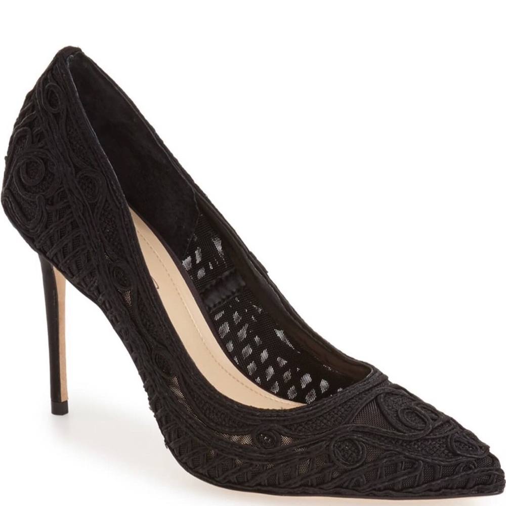 Vince Camuto Lace & Satin Pointed Toe Pumps